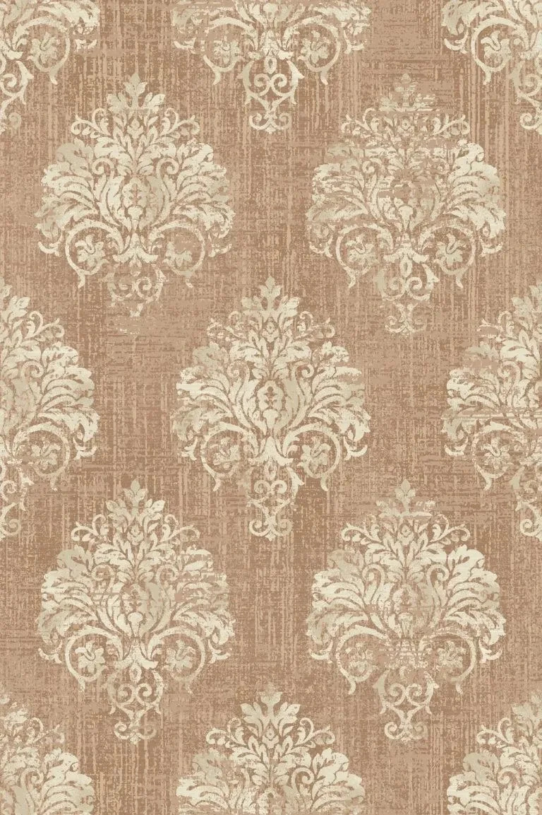 Damask textile pattern in warm taupe and cream tones